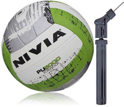 

Nivia PU-5000 Volleyball + Double Action Air Pump Volleyball - Size: (Pack of 2, Multicolor