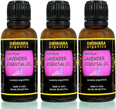 

Donnara Organics 100% Pure Lavender Essential oil- Natural & Undiluted Combo pack of 3 bottles of 30 ml(90 ml)(90 ml)