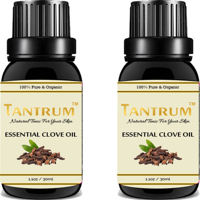 TANTRUM Essential Pure Clove Essential Oil 100% Natural Therapeutic Grade (10 ml) (pack of 2)(10 ml)