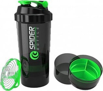 

SAPARA TRENDY SPIDER GREEN GYM SHAKER WITH COMPARTMENT 500ML 500 Shaker(Pack of 1, Green)