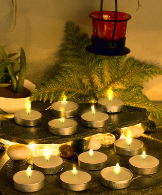 AuraDecor Pack of 100 Unscented Tealight Candles, Daily Use, MultiPurpose, Birthday, Festive, HomeDecor Candle(White, Pack of 100) 1