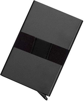 

Flipkart SmartBuy Exclusive RFID Blocking Automatic Pop-Up Money Holding Rubber Band Aluminum Metal Front Pocket Wallet 6 Card Holder(Set of 1, Black)