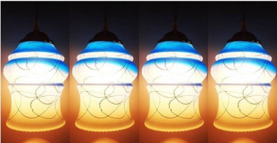 PR Prashant Pack Of 4 Pendant Lamp Ceiling Lamp(Blue)