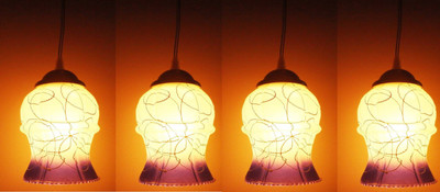 PR Prashant Pack Of 4 Pendant Lamp Ceiling Lamp(Blue)