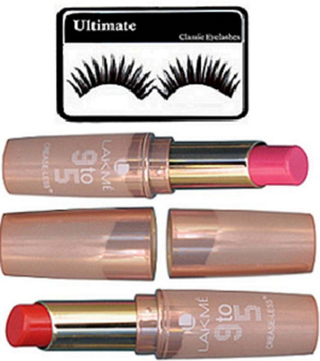 Ultimate Eyelashes With lamke 9to5 Crestless Lipstick(Set of 3)