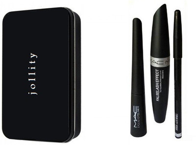 

jollity Make Up Brush Set of 12 And MAC 3 in 1 (Kaja,Eyeliner,Mascara)(Set of 15)