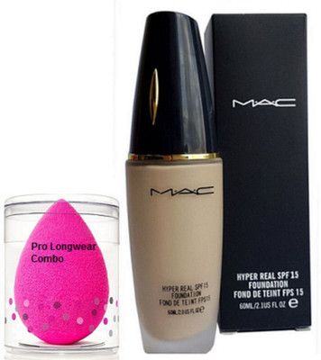 

pro longwear combo Sponge puff, Hyper Real Foundation SPF 15(Set of 2)