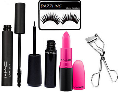 

DAZZLING Eyelashes, Zoom Lash Mascara, Waterproof Eyeliner, Candy Yum Yum with Eyelashes Curler(Set of 5)