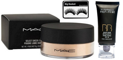 

big basket Eyelashes & Loose Powder&Prep+Prime BB BEauty Balm Cream(Set of 3)