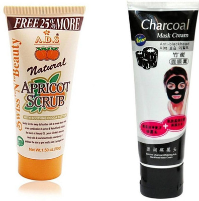 

Manarya Combo Of ADS Natural apricot Scrub (212gm) and Charcoal mask (130gm)(Set of 2)