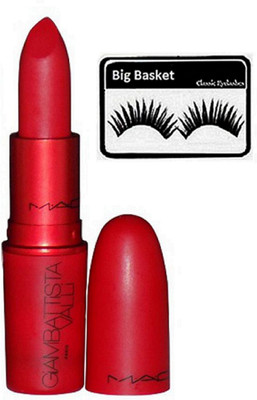 big basket Eyelashes, Red Lipstick(Set of 2)