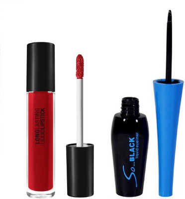 

Vedy New eyeliner with Red lipstick in Combo(Set of 2)