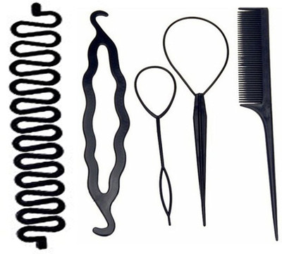 

JAMPAK Braids Tool with Zig Zag Pony Tail Makers (Set Of 5 Pcs)(Set of 5)