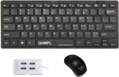 

Quantum Hi-Tech QHM 7307/295 Wired USB Mouse,Mini Keyboard & USB 4 Port Hub Combo Combo Set