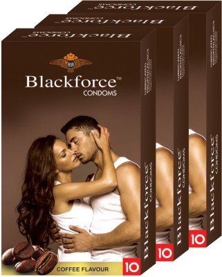 

Blackforce Dotted Coffee Combo Pack Condom Condom(Set of 3, 30S)