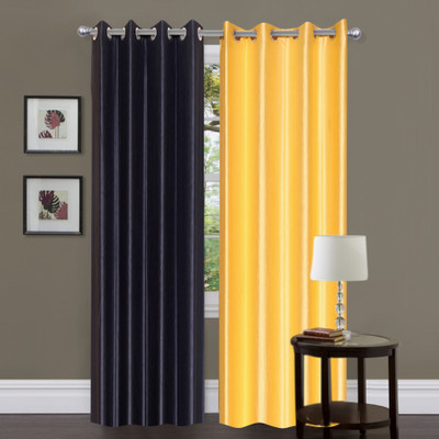 38% OFF on Madhav product 212 cm (7 ft) Polyester Door Curtain (Pack Of 2)(Solid, Multicolor)