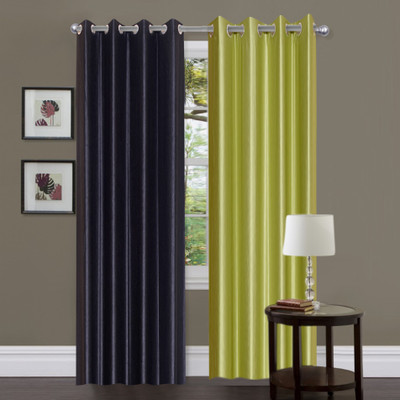 46% OFF on Madhav product 212 cm (7 ft) Polyester Door Curtain (Pack Of 2)(Solid, Multicolor)