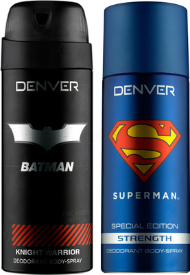 

Denver Batman Knight Warrior and Superman Strength Deo Combo (Pack of 2) Deodorant Spray - For Men(300 ml, Pack of 2)