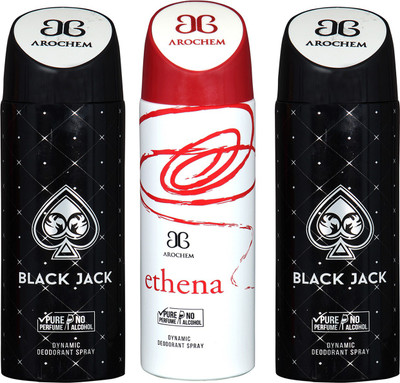 

Arochem Black Jack & Ethena Combo Pack Dynamic Deodorant Spray Deodorant Spray - For Men & Women(600 ml, Pack of 3)