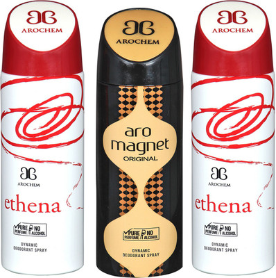 

Arochem Ethena & Aro Magnet Combo Pack Dynamic Deodorant Spray Deodorant Spray - For Men & Women(600 ml, Pack of 3)
