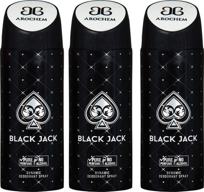 

AROCHEM BLACK JACK-3 DYNAMIC DEODORANT BODY SPRAY BODY DEO SPRAY Body Spray - For Men & Women(600 ml, Pack of 3)