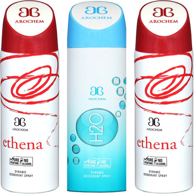 

Arochem Ethena & H2O Combo Pack Dynamic Deodorant Spray Deodorant Spray - For Men & Women(600 ml, Pack of 3)