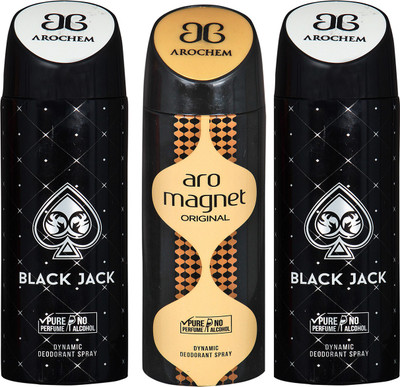 

Arochem Black Jack & Aro Magnet Combo Pack Dynamic Deodorant Spray Deodorant Spray - For Men & Women(600 ml, Pack of 3)