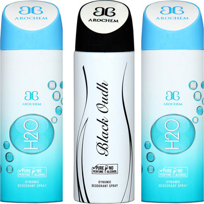 

Arochem H2O & Black Oudh Combo Pack Dynamic Deodorant Spray Deodorant Spray - For Men & Women(600 ml, Pack of 3)