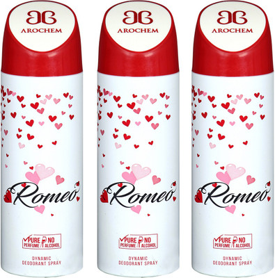 

Arochem Romeo Combo Pack Dynamic Deodorant Spray Deodorant Spray - For Men & Women(600 ml, Pack of 3)