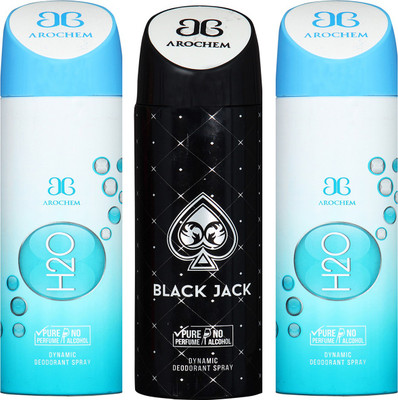 

Arochem H2O & Black Jack Combo Pack Dynamic Deodorant Spray Deodorant Spray - For Men & Women(600 ml, Pack of 3)
