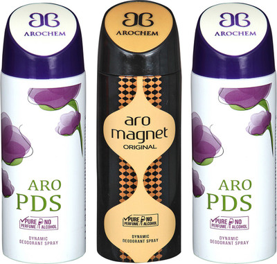 

Arochem Aro PDS & Aro Magnet Combo Pack Dynamic Deodorant Spray Deodorant Spray - For Men & Women(600 ml, Pack of 3)