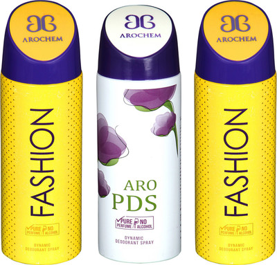 

arochem FASHION - 2 & ARO PDS DYNAMIC DEODORANT BODY SPRAY BODY DEO SPRAY Body Spray - For Men & Women(600 ml, Pack of 3)