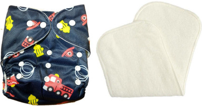 

Triple B Diaper cover/ cloth nappy/ Reusable New Adjustable All Sizes Baby Washable Cloth Diaper Nappies for Babies,0 to 2 Years + 1 Microfiber insert pad - Blue Truck - L
