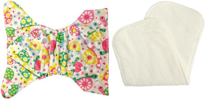 

Triple B Diaper cover/ cloth nappy/ Reusable New Adjustable All Sizes Baby Washable Cloth Diaper Nappies for Babies,0 to 2 Years + 1 Microfiber insert pad - Turtles , white - L