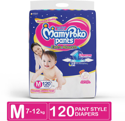 

MamyPoko Pants Extra Absorb Diaper - M(120 Pieces)