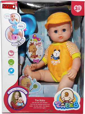 Stylo Reborn Baby Doll Set (Doll, Bottle and Potty )(Orange)