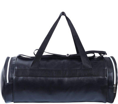 

Skycandle (Expandable) DEE Black 3 Zip Fit Leather Bag Gym Duffel Bag Travel Duffel Bag(Black)