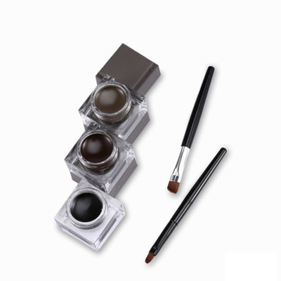 

CGT 3 in 1 Eyeliner And Eyebrow Waterproof Highlighter Gel With Accessories of 2 Makeup Cosmetic Brush as Combo Kit Long Lasting Eyebrow For Women 18 g(Multicolor)