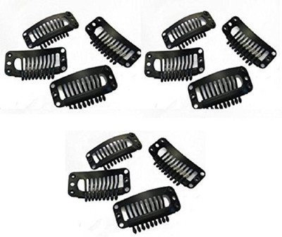 

INAAYA Hair Wig Clips 12 pcs, hair Attachment Clips For Men & Women, Black Hair Clip(Black)