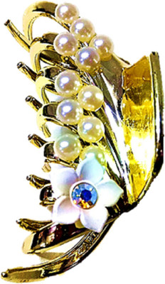 

Proplady Party Collection Golden (L Size, 7 cm) Pearls & Rhinestones Stud Floral Butterfly Clutch for Girls & Women |Wedding Hair Hair Clip, Hair Claw, Bun Clip, Banana Clip, Back Pin(Gold)