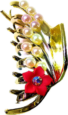 

Proplady Party Collection Golden (L Size, 7 cm) Pearls & Rhinestones Stud Floral Butterfly Clutch for Girls & Women |Wedding Hair Hair Clip, Hair Claw, Bun Clip, Banana Clip, Back Pin(Gold)