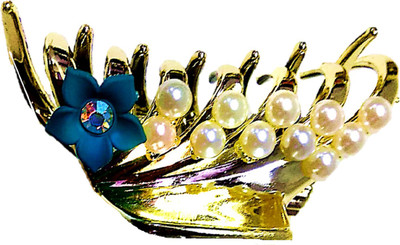 

Proplady Party Collection Golden (L Size, 7 cm) Pearls & Rhinestones Stud Floral Butterfly Clutch for Girls & Women |Wedding Hair Hair Clip, Hair Claw, Bun Clip, Banana Clip, Back Pin(Gold)