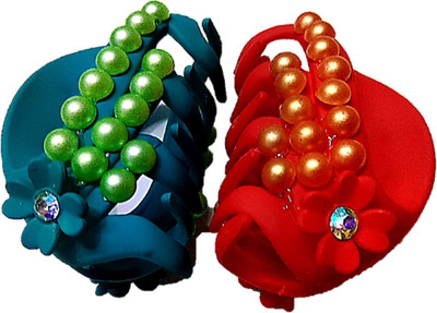 

Proplady Designer Combo (Pack of 2, M Size) Matte Finished, Pearls & Rhinestones Stud Butterfly Clutch for Girls & Women Hair Clip, Hair Claw, Bun Clip, Banana Clip, Back Pin(Red, Green)