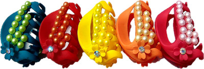 

Proplady Designer Combo (Pack of 5, M Size) Matte Finished, Pearls & Rhinestones Stud Butterfly Clutch for Girls & Women Hair Clip, Hair Claw, Bun Clip, Banana Clip, Back Pin(Multicolor)