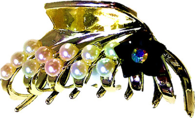 

Proplady Party Collection Golden (L Size, 7 cm) Pearls & Rhinestones Stud Floral Butterfly Clutch for Girls & Women |Wedding Hair Hair Clip, Hair Claw, Bun Clip, Banana Clip, Back Pin(Gold)