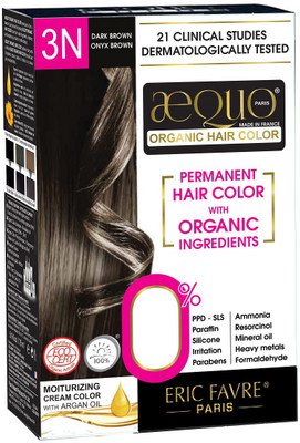

Aequo Organic Women 3N Dark Brown Hair Colour-170ml- Derma Certified Hair Color(Dark Brown/Onyx Brown)