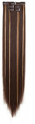

Bueno Synthetic Fiber Extension Highlighting For Women Feel Like Human Extension, Extensions For Women And Girls, Straight Extensions In Clip, Golden Highlighting, 3 Pcs Extension For Parties Hair Extension