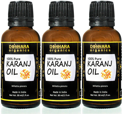 

Donnara Organics 100% Pure & Natural Karanj oil Combo pack of 3 bottles of 30 ml(90 ml) Hair Oil(90 ml)
