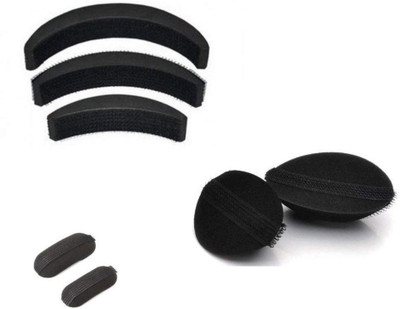 

JAMPAK Combo Pack Of 7 Pieces Hair Accessories (Black) Princess Hair Puff Volumizer Puff Maker (Pack of 5) pvt-07 medium Hair Volumizer etc(7 g)