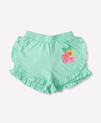 

PINK & BLUE by fbb Short For Girls Casual Solid Cotton(Green, Pack of 1, Mint